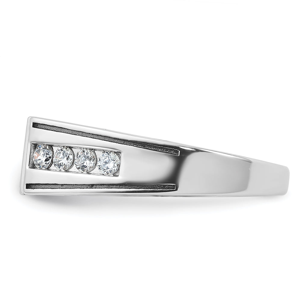 14k White Gold Satin Diamond Mens Ring Mounting, Mounting Only - Sophia Jewelers