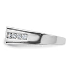 14k White Gold with Black Rhodium Satin 7/8 carat Black and White Diamond Complete Mens Ring - Sophia Jewelers