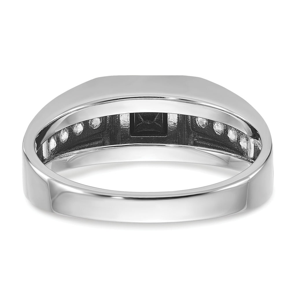14k White Gold Satin Diamond Mens Ring Mounting, Mounting Only - Sophia Jewelers