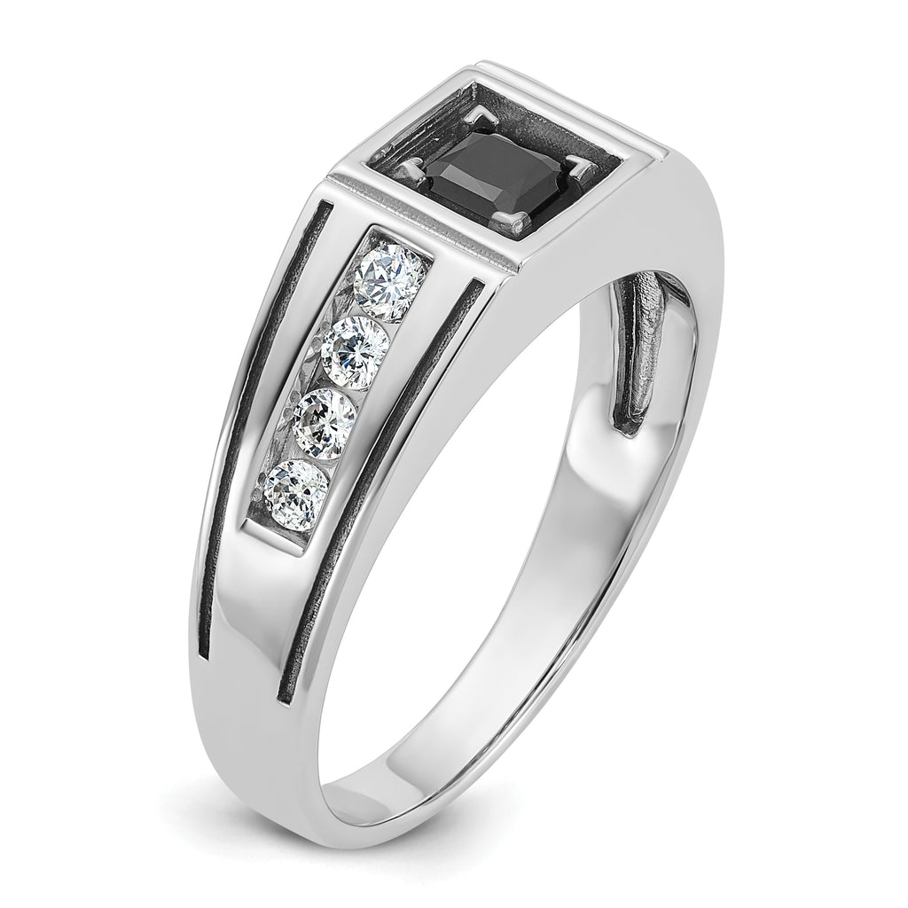 14k White Gold Satin Diamond Mens Ring Mounting, Mounting Only - Sophia Jewelers