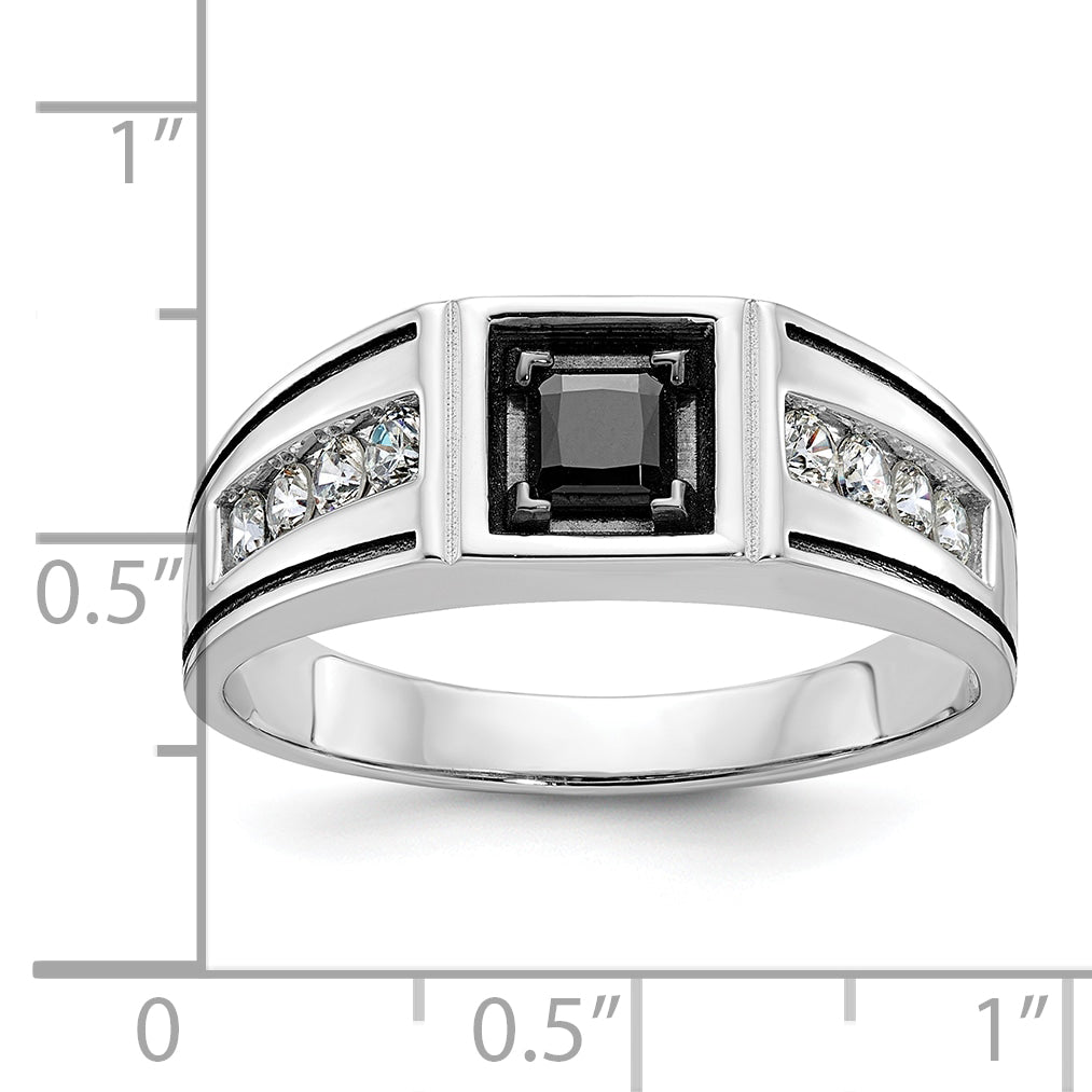 14k White Gold Satin Diamond Mens Ring Mounting, Mounting Only - Sophia Jewelers