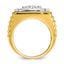 14k Two-tone Mens Polished Satin and Ribbed Round Cluster Halo Ring Mounting, Mounting Only - Sophia Jewelers
