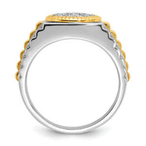 Men's Round Diamond Cluster Ring in 14K Two-Tone Gold (1/2 ct. tw.), Size 10 - Sophia Jewelers