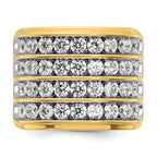 14k Mens Polished 4-Row Ring Mounting, Mounting Only - Sophia Jewelers