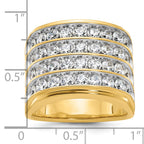 14k Mens Polished 4-Row Ring Mounting, Mounting Only - Sophia Jewelers