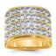 Men's Four-Row Lab-Grown Diamond Ring in 14K Yellow Gold (3 3/4 ct. tw.), Size 10 - Sophia Jewelers