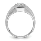14k White Gold 1 carat Lab Grown Diamond VS/SI+ G+ Complete Polished and Beaded Men's Ring