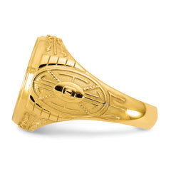 14k Two-Tone Engravable Round Signet ring