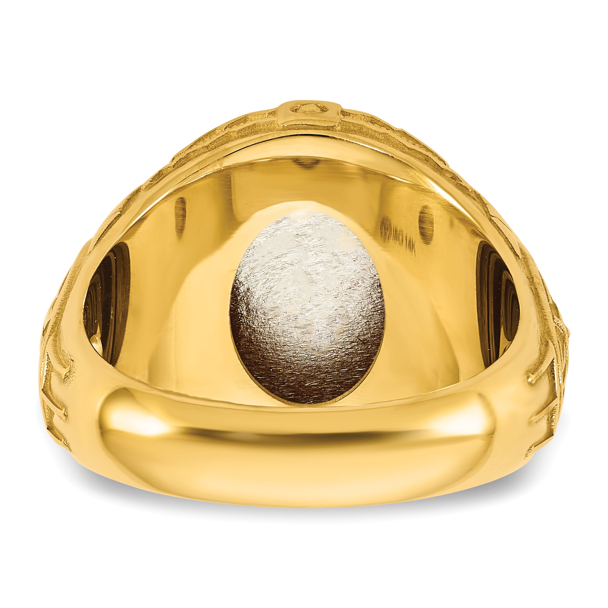 14k Two-Tone Engravable Round Signet ring