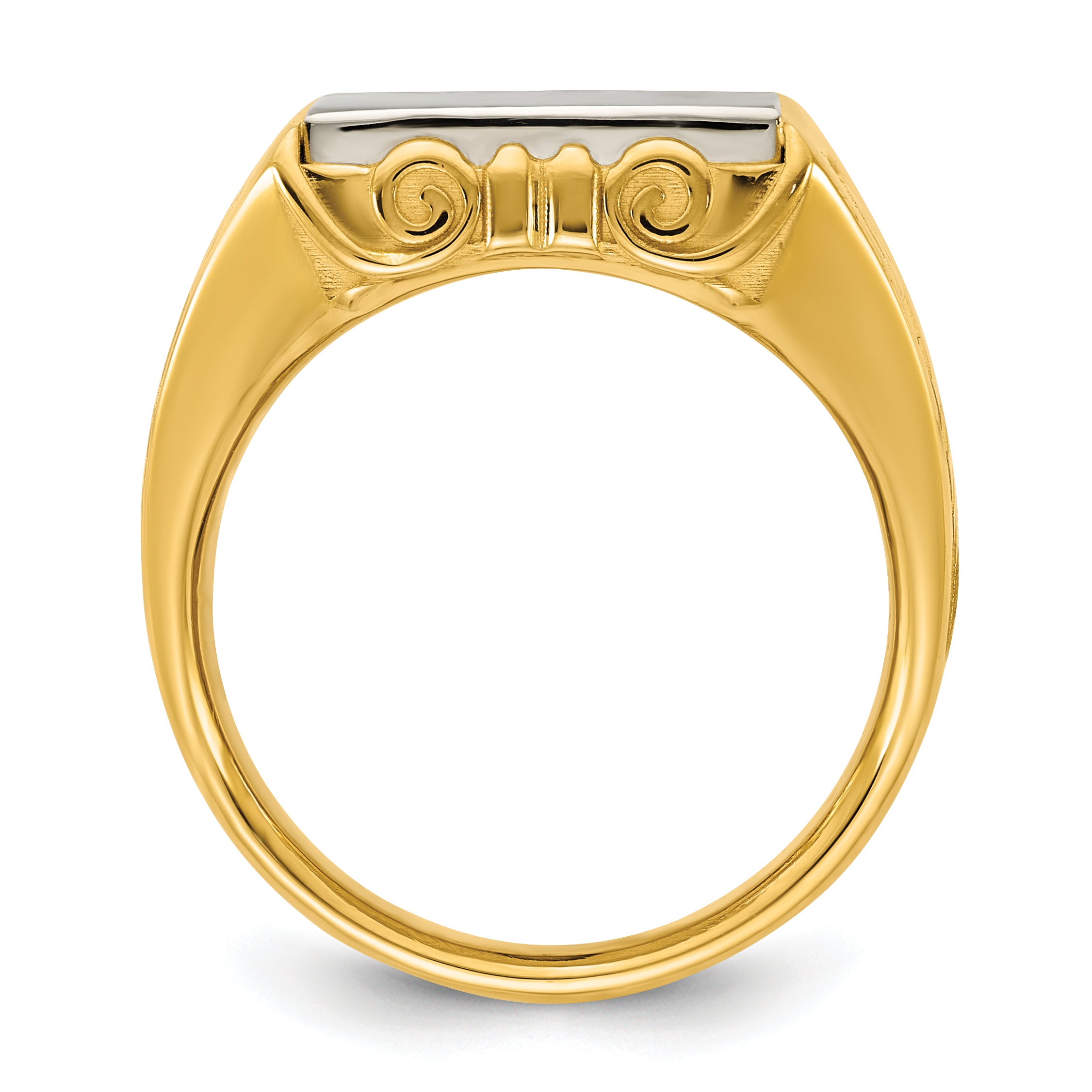 14k Two-Tone Engravable Square Signet ring Secondary image