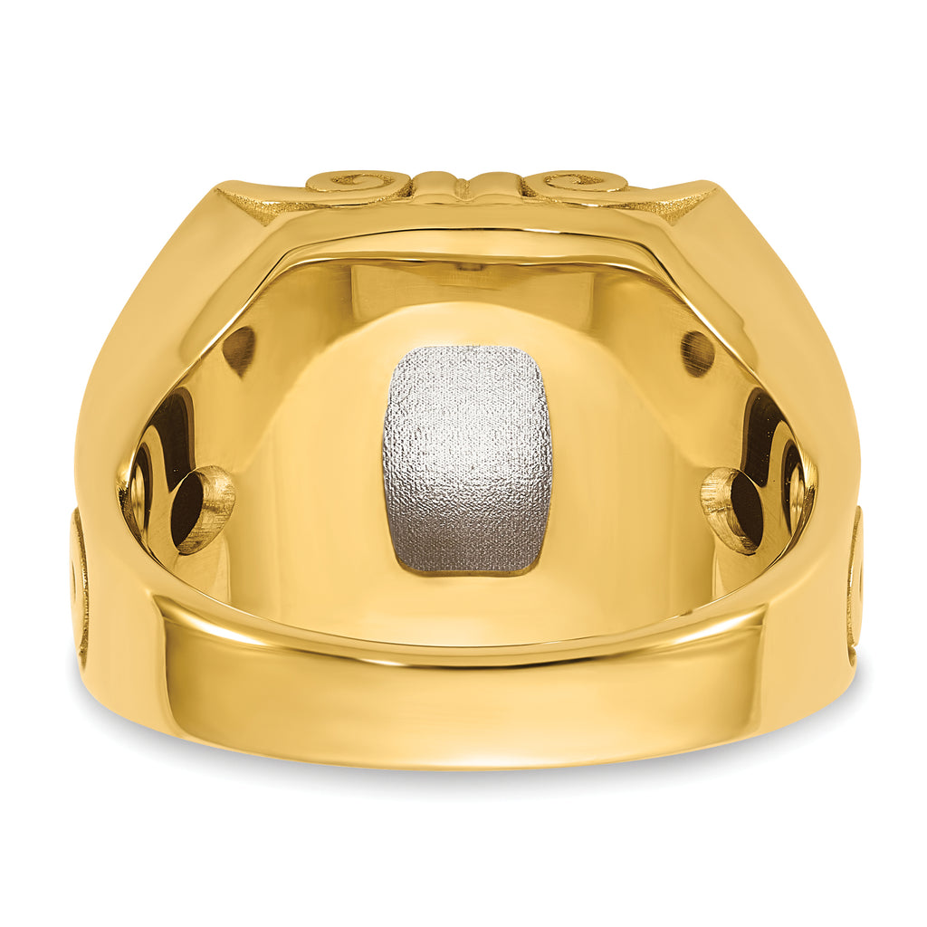 14k Two-Tone Engravable Square Signet ring