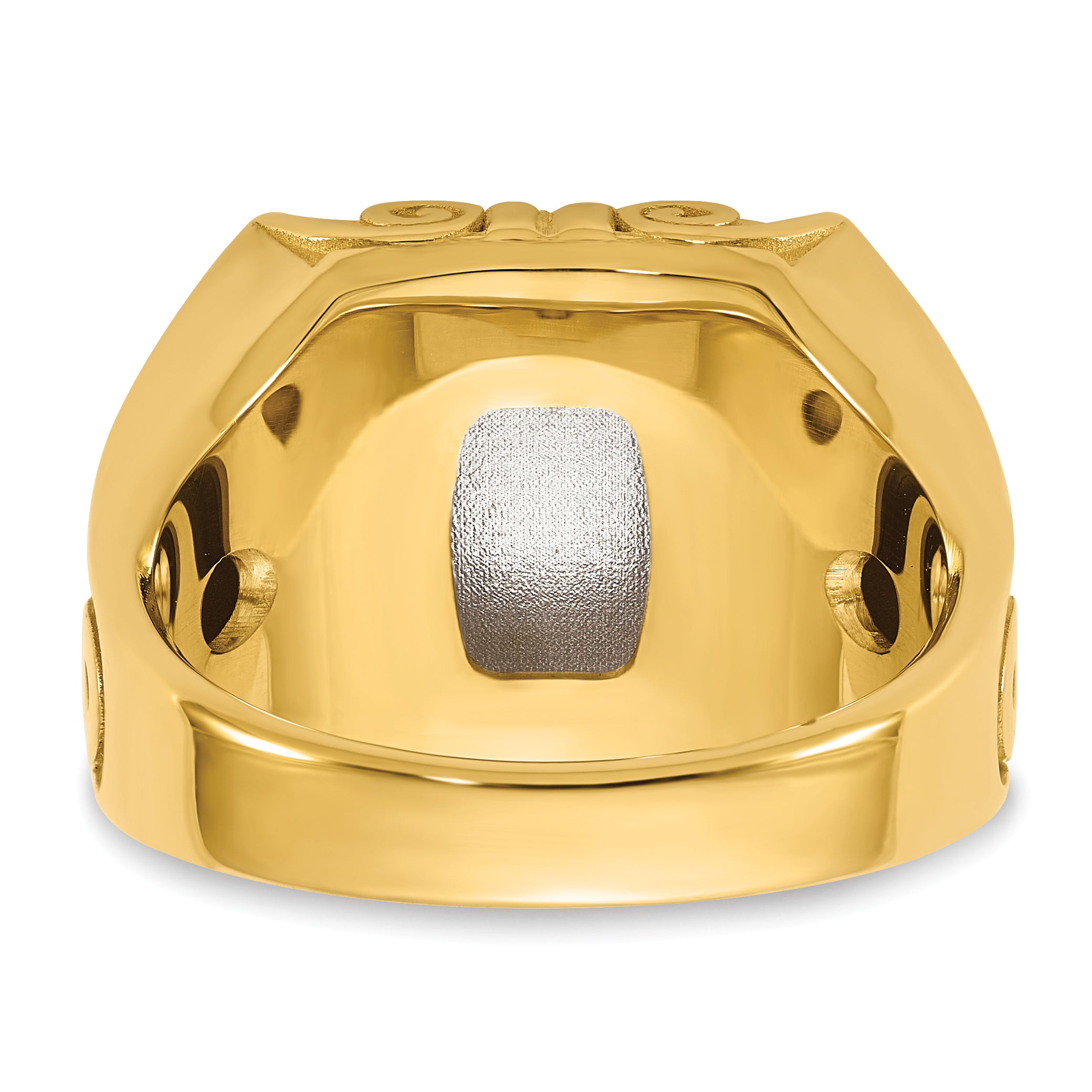 14k Two-Tone Engravable Square Signet ring