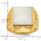 14k Two-Tone Engravable Square Signet ring