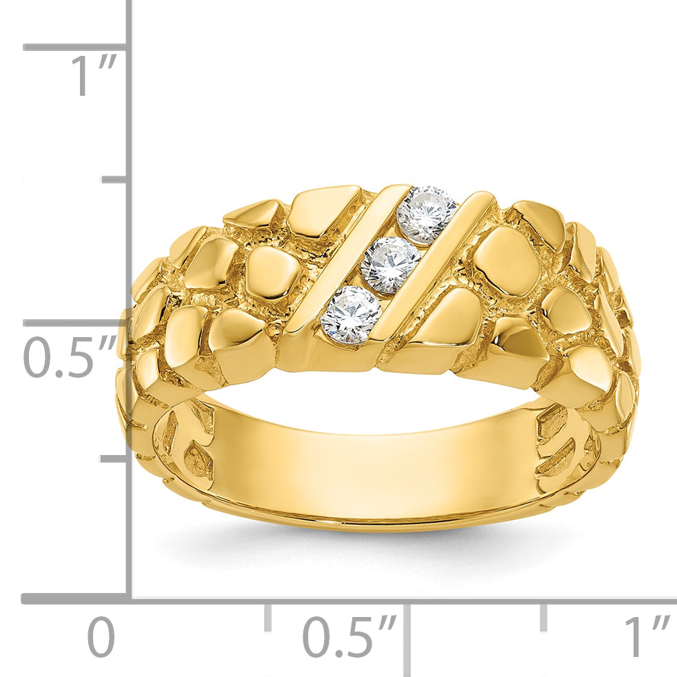 14k Mens Diamond Nugget Ring Mounting, Mounting Only - Sophia Jewelers