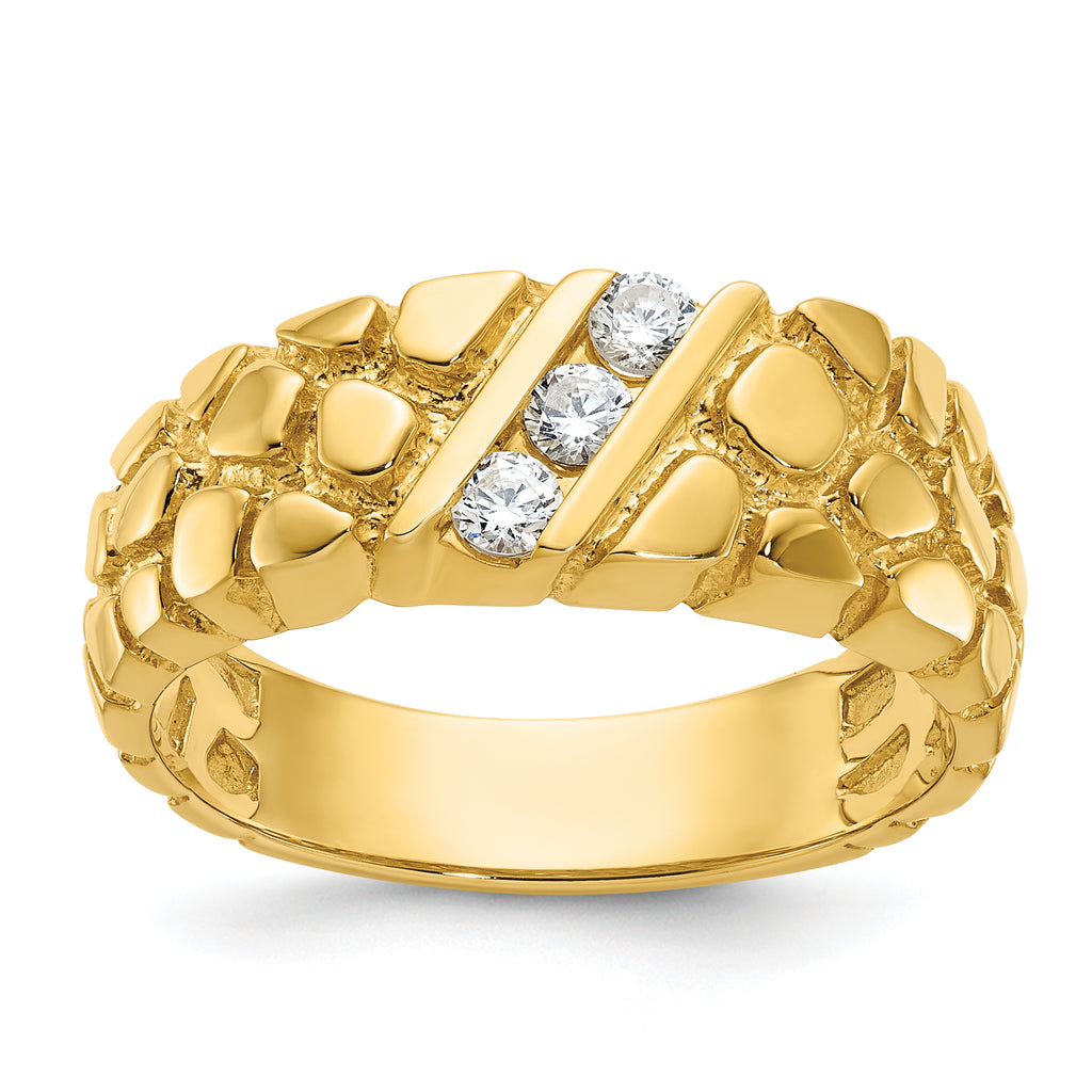 14k Mens Diamond Nugget Ring Mounting, Mounting Only - Sophia Jewelers