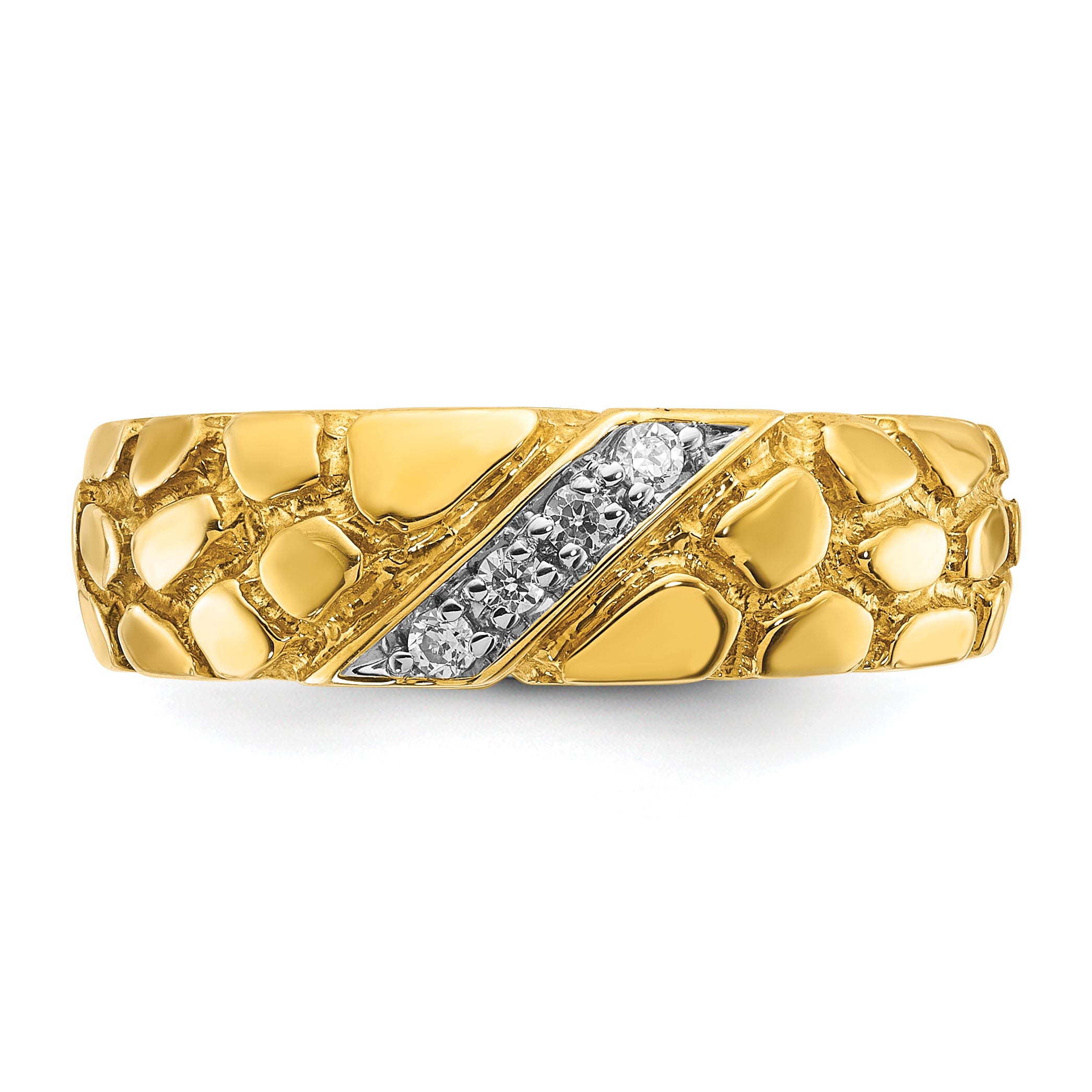 14k Mens Diamond Nugget Ring Mounting, Mounting Only - Sophia Jewelers