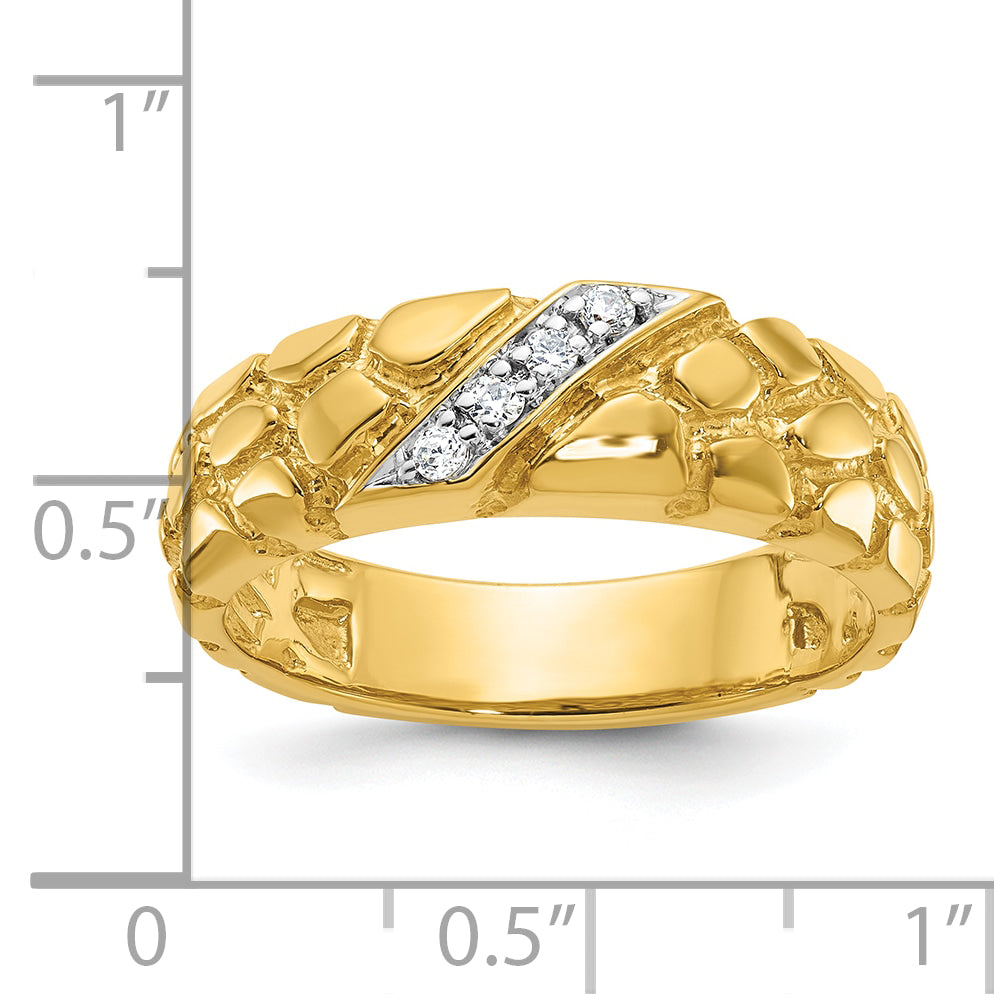 14k Mens Diamond Nugget Ring Mounting, Mounting Only Secondary image