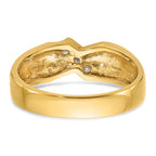 14k Men's Polished and Grooved 3-Stone 1/5 Carat AA Quality Diamond Ring - Sophia Jewelers