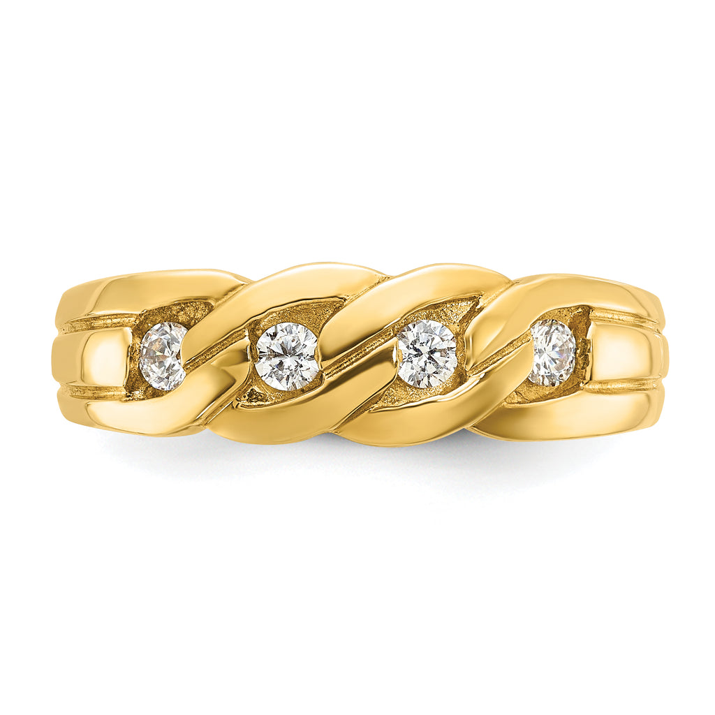 14k Mens Link Design Diamond Ring Mounting, Mounting Only - Sophia Jewelers
