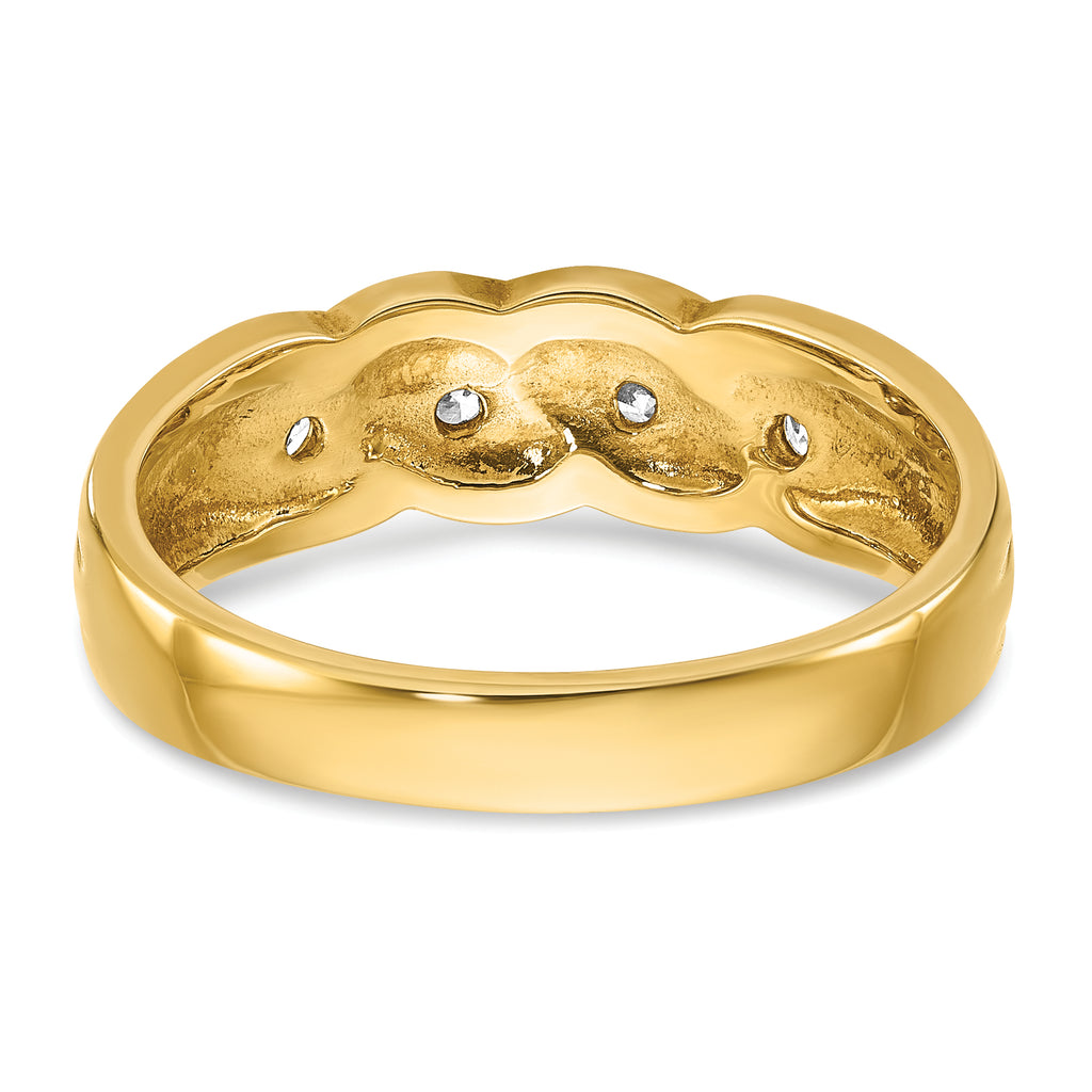 14k Mens Link Design 1/4 carat Diamond Complete Ring - Sophia Jewelers