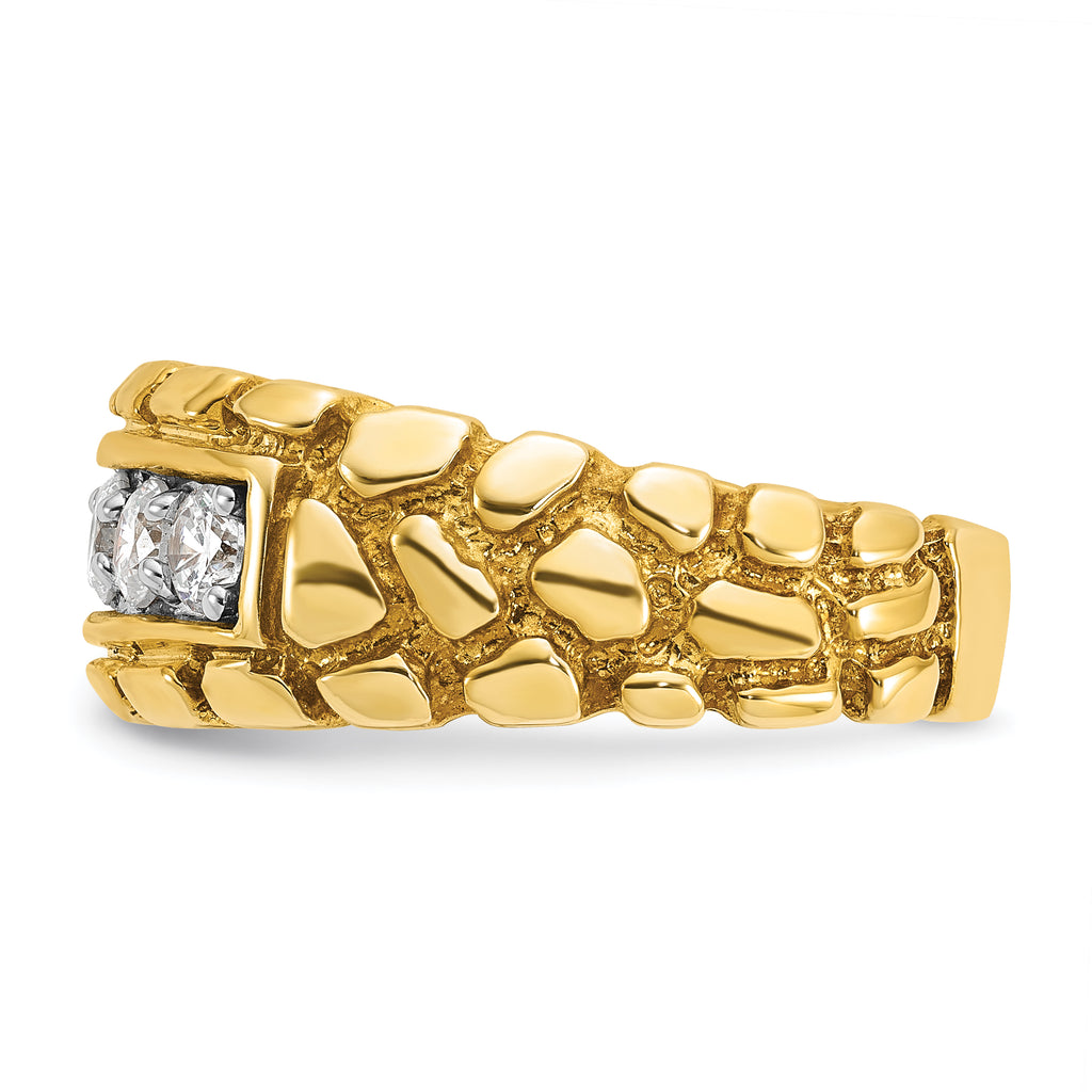 14k Mens Diamond 5-Stone Nugget Ring Mounting, Mounting Only - Sophia Jewelers