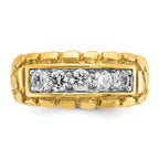 14k Mens 1 carat Diamond 5-Stone Nugget Complete Ring - Sophia Jewelers