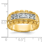 14k Mens 1 carat Diamond 5-Stone Nugget Complete Ring - Sophia Jewelers