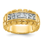14k Mens 1 carat Diamond 5-Stone Nugget Complete Ring - Sophia Jewelers