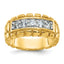 14k Mens 1 carat Diamond 5-Stone Nugget Complete Ring - Sophia Jewelers