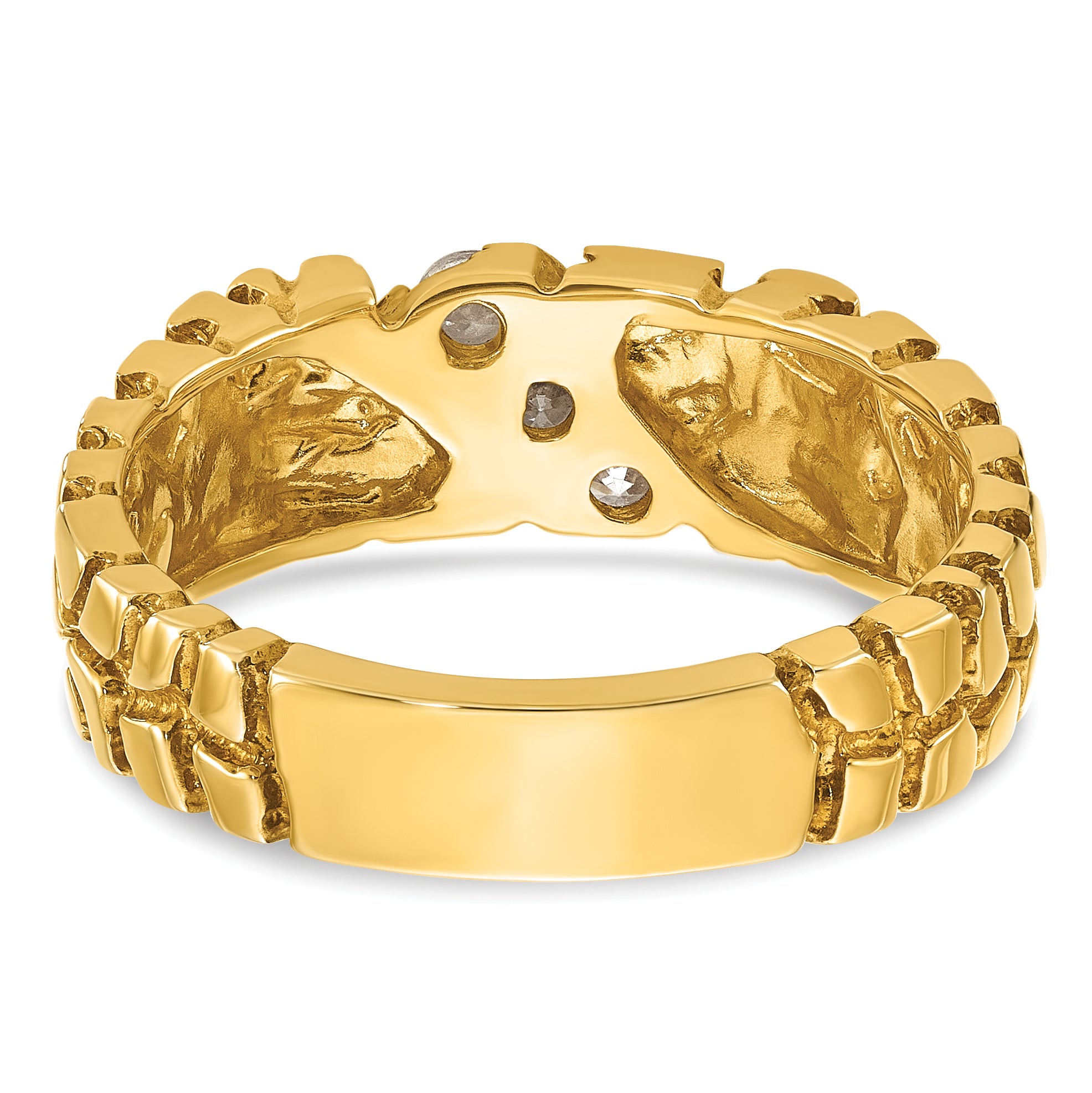 14k Mens Diamond Nugget Ring Mounting, Mounting Only - Sophia Jewelers