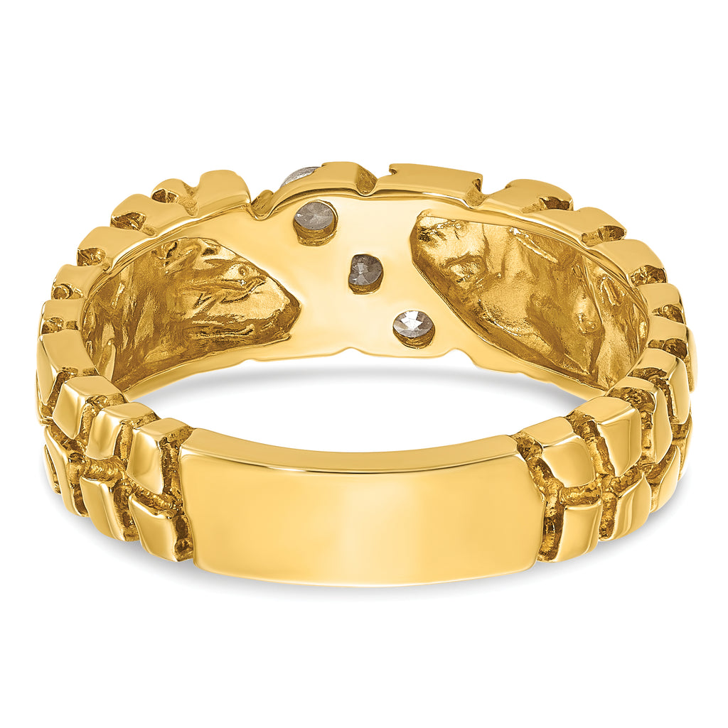 14k Mens 1/4 carat Diamond Nugget Complete Ring - Sophia Jewelers