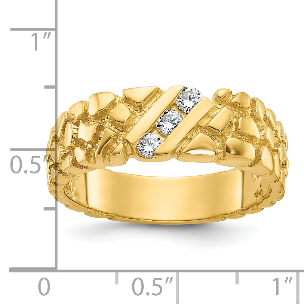 14k Mens Diamond Nugget Ring Mounting, Mounting Only - Sophia Jewelers Main image
