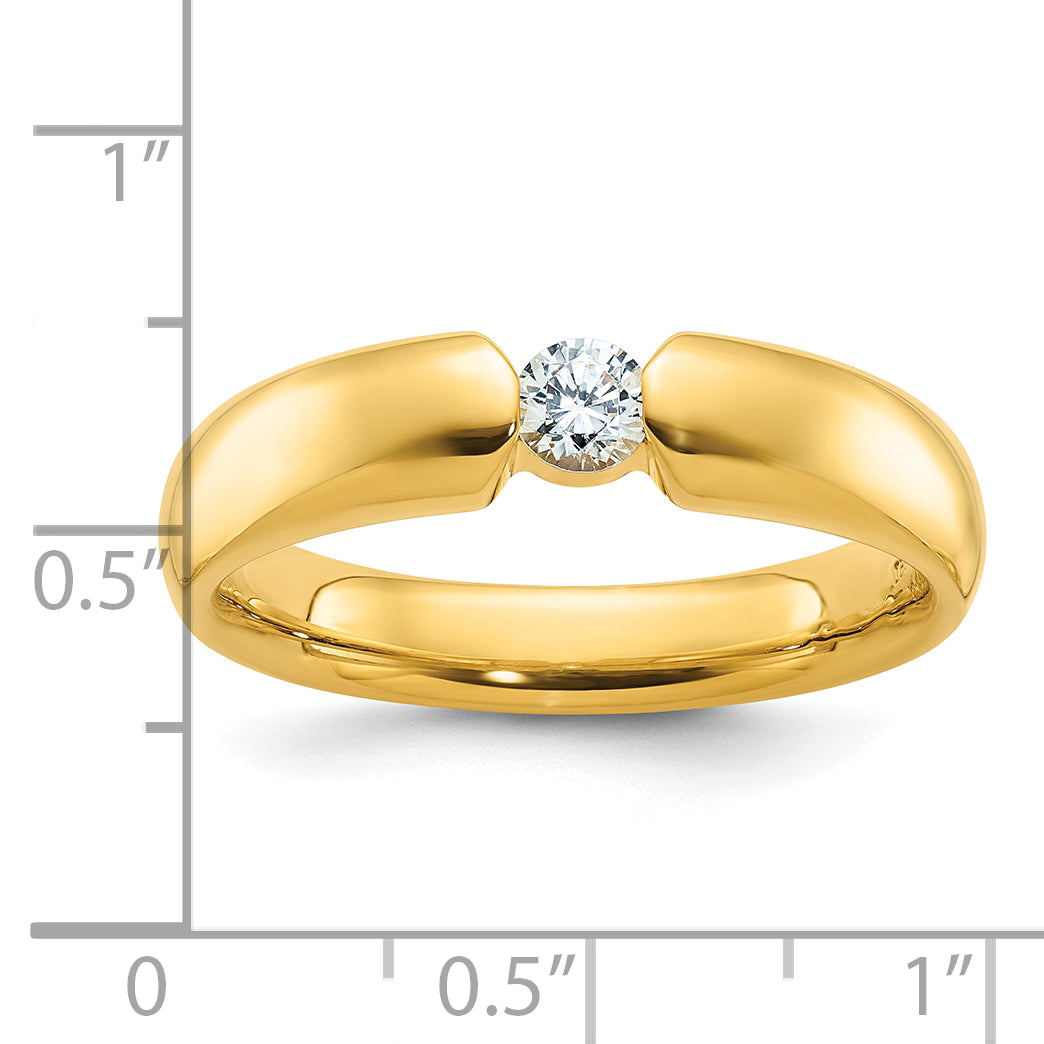 14k Mens 1/4 carat Diamond Complete Ring Secondary image