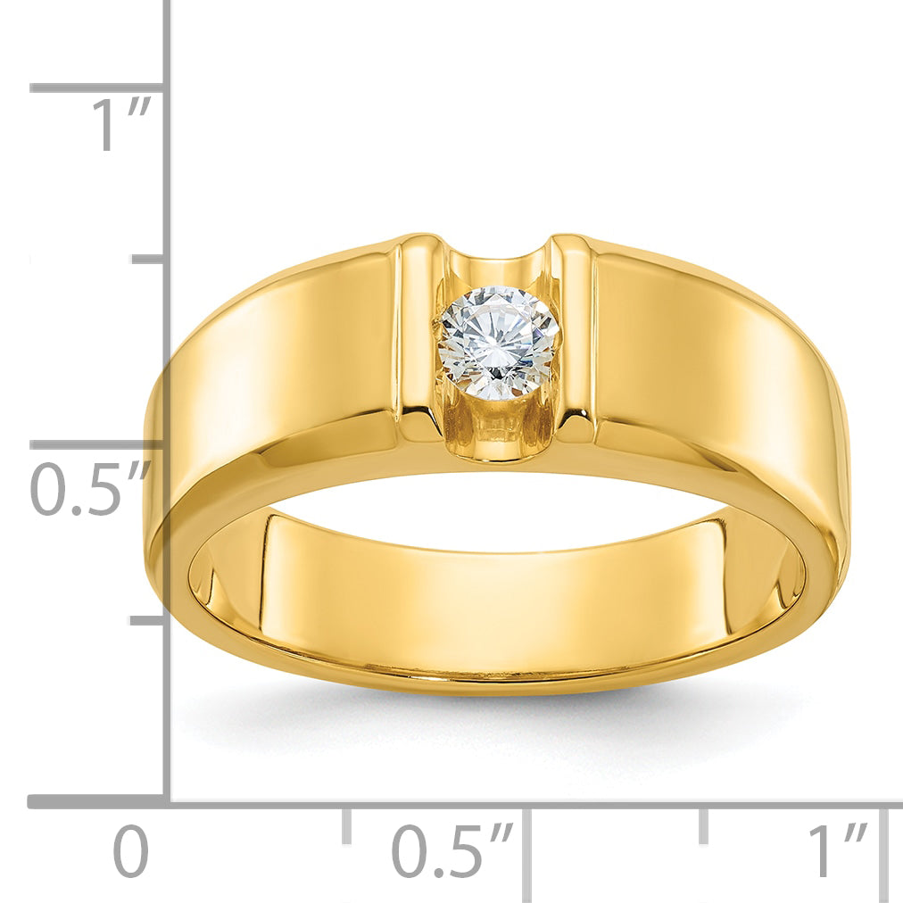 14k Mens 1/4 carat Diamond Complete Ring - Sophia Jewelers