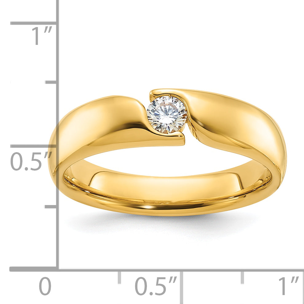 14k Mens 1/4 carat Diamond Complete Ring - Sophia Jewelers