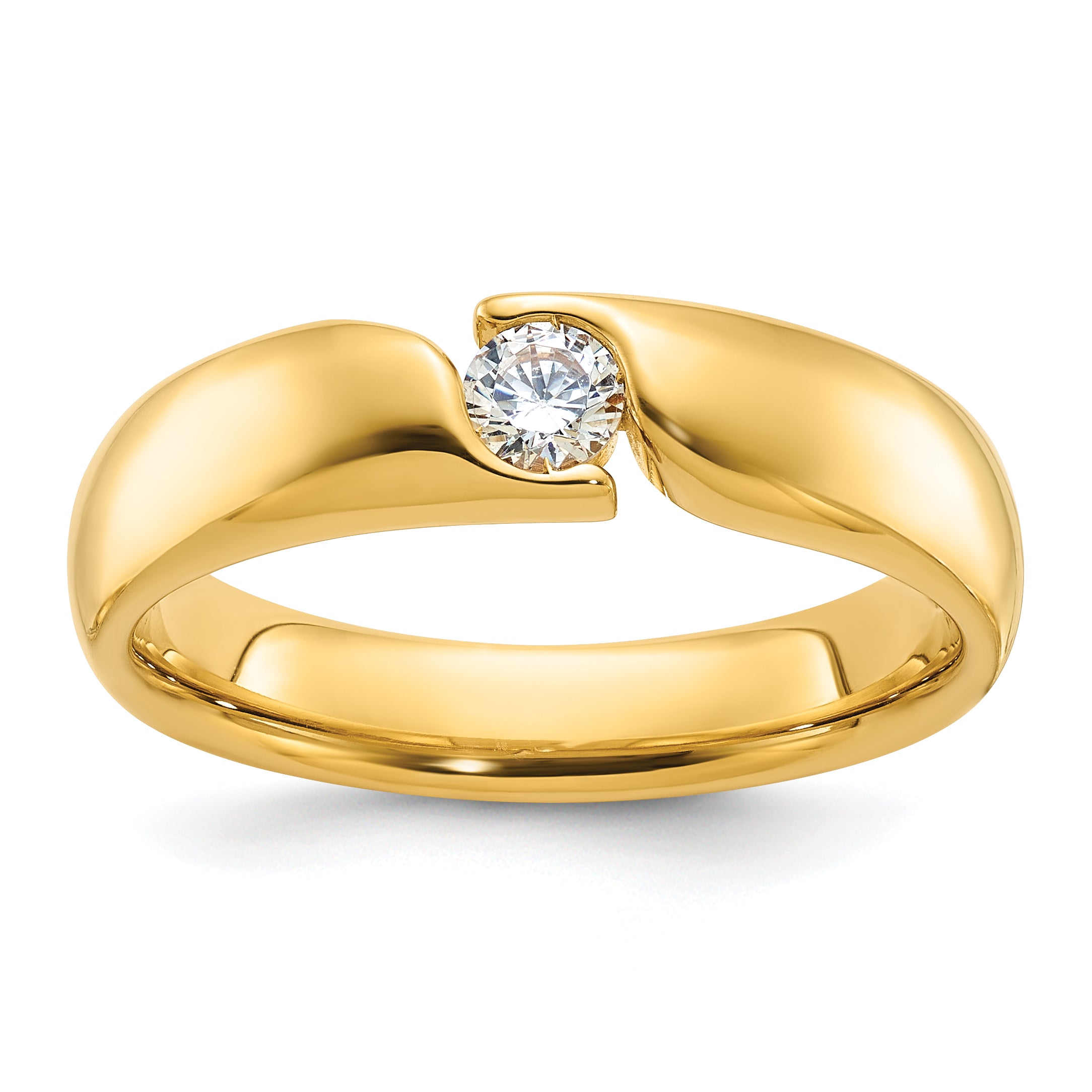 14k Mens 1/4 carat Diamond Complete Ring - Sophia Jewelers