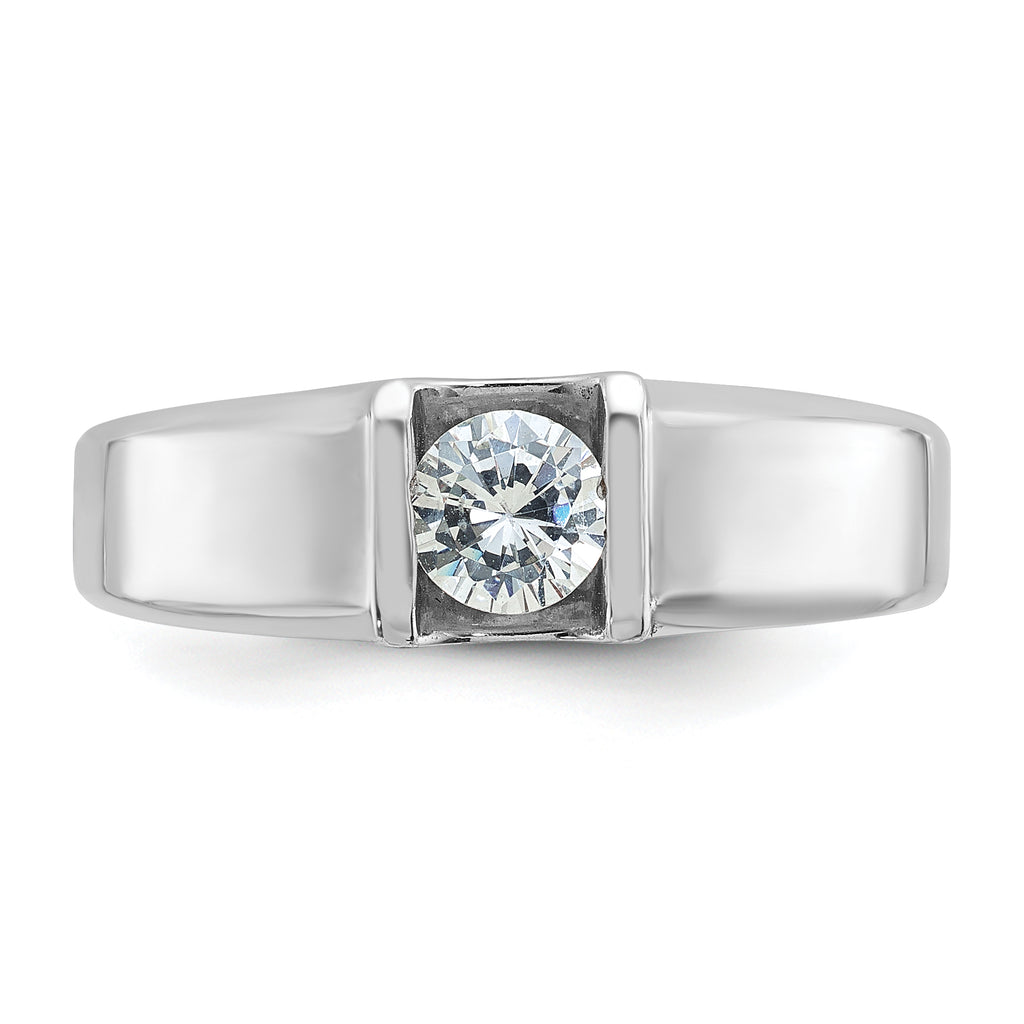 14k White Gold Mens 1/2 carat Diamond Complete Ring - Sophia Jewelers