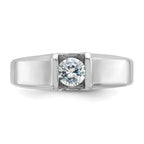 14k White Gold Mens 1/2 carat Diamond Complete Ring - Sophia Jewelers