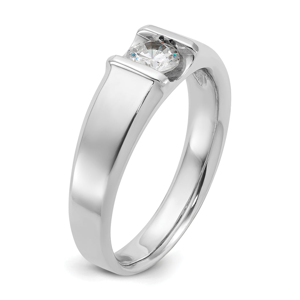 14k White Gold Mens 1/2 carat Diamond Complete Ring - Sophia Jewelers