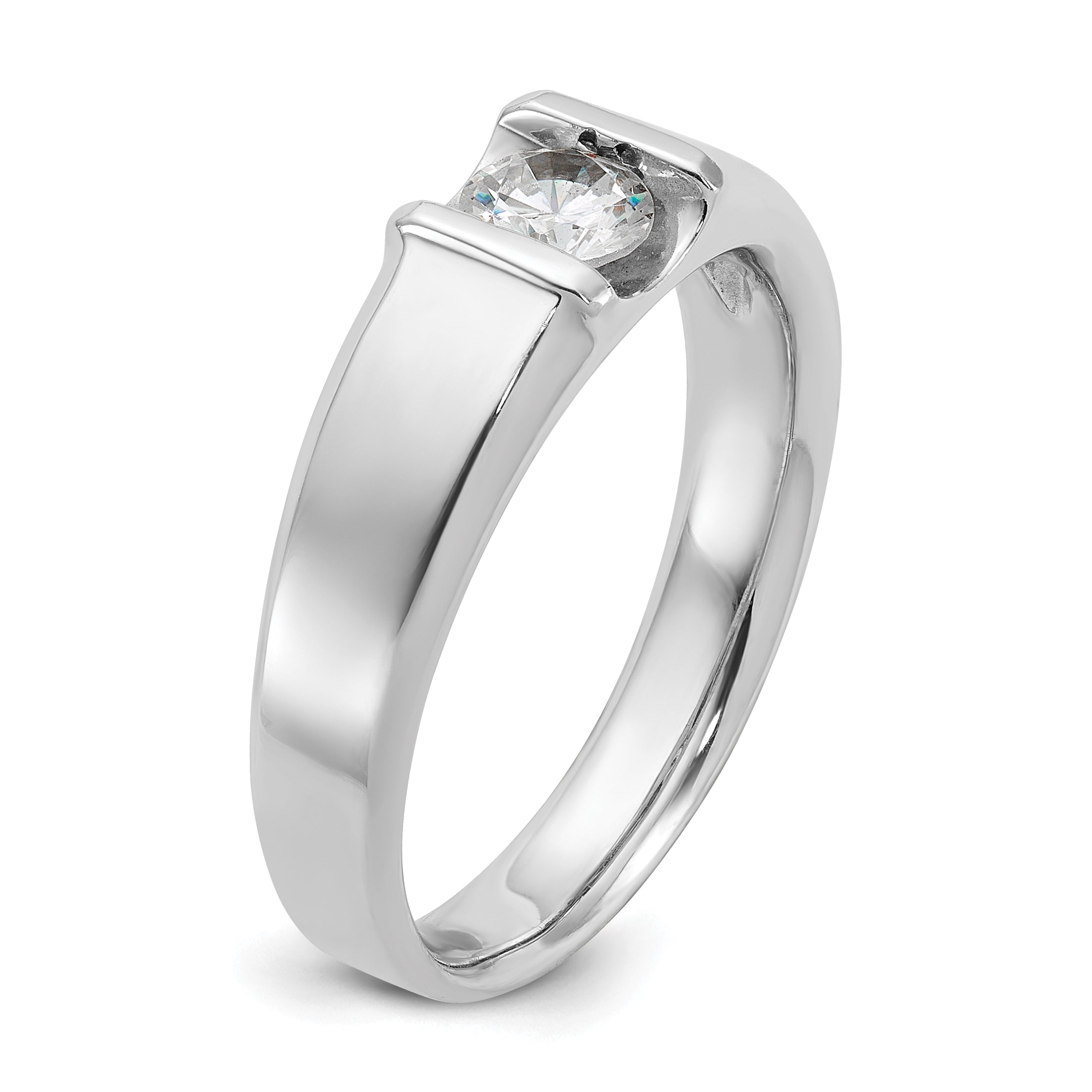 14k White Gold Mens 1/2 carat Diamond Complete Ring - Sophia Jewelers