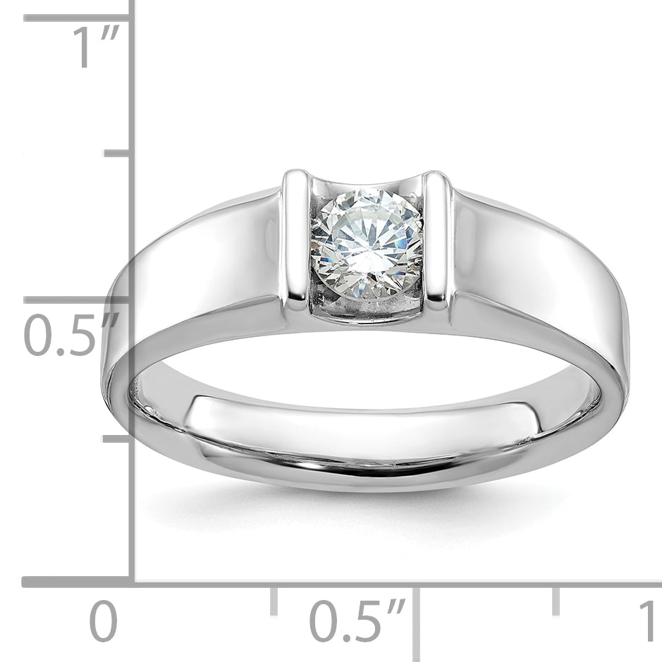 14k White Gold Mens 1/2 carat Diamond Complete Ring - Sophia Jewelers