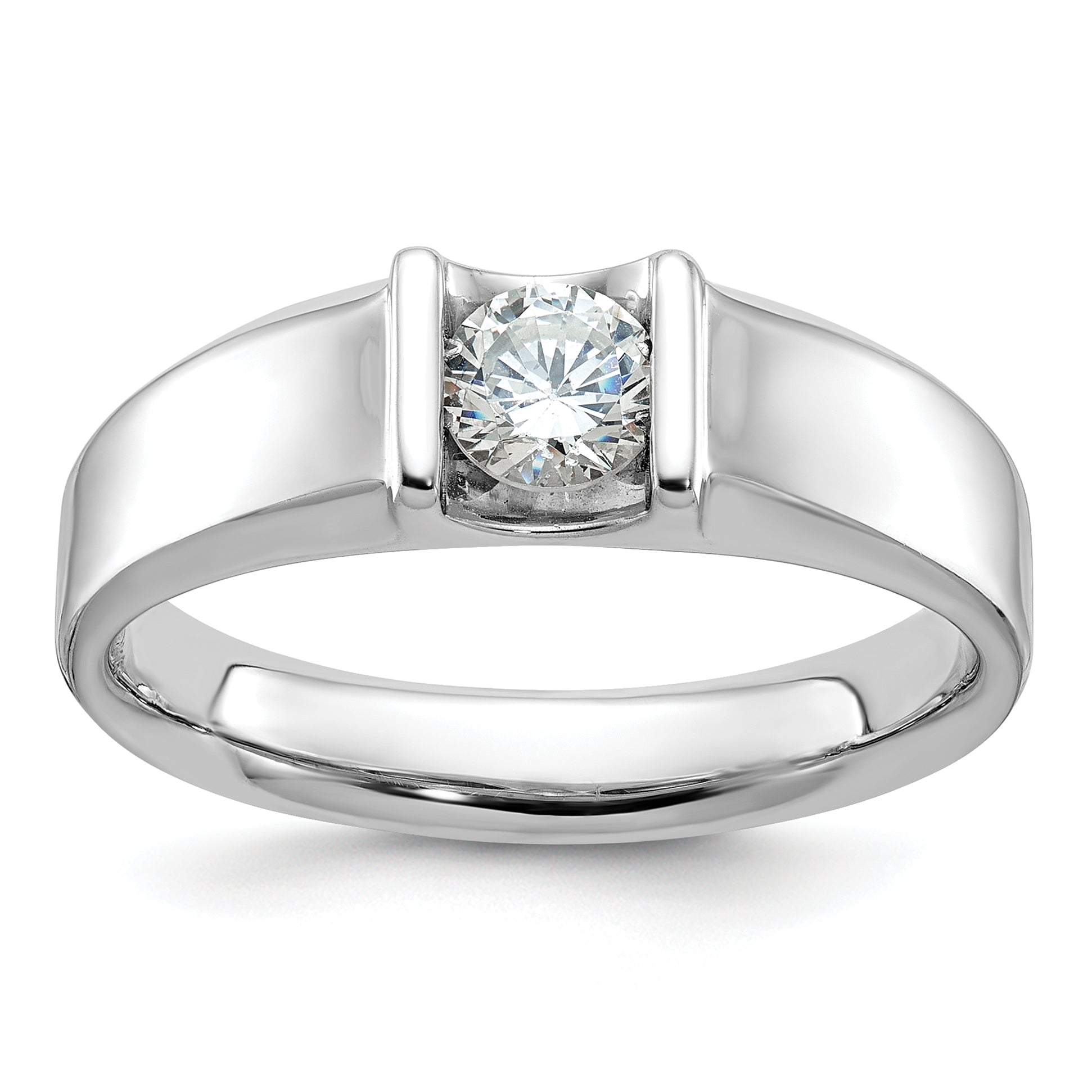 14k White Gold Mens Diamond Ring Mounting, Mounting Only - Sophia Jewelers