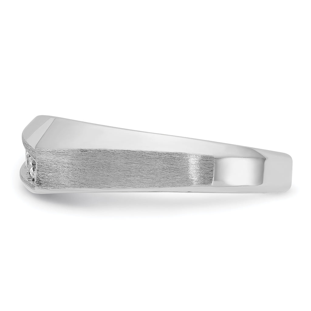 14k White Gold Mens Polished and Satin 5-Stone Ring Mounting, Mounting Only - Sophia Jewelers