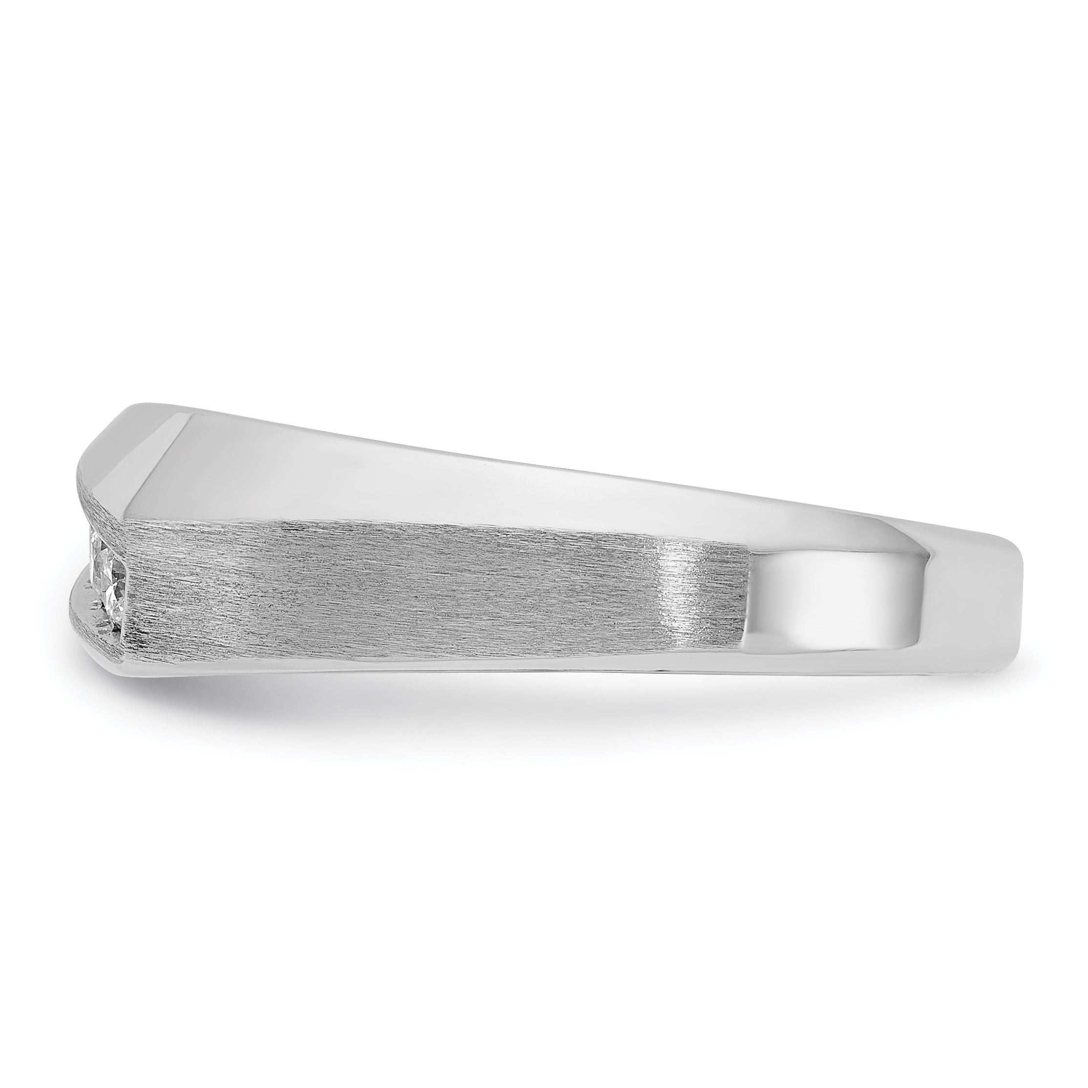 14k White Gold Men's Polished and Satin 5-Stone 1/4 Carat AA Quality Diamond Ring - Sophia Jewelers