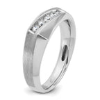 14k White Gold Mens Polished and Satin 5-Stone Ring Mounting, Mounting Only - Sophia Jewelers