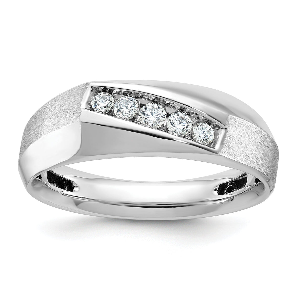 Men's Five-Stone Diamond Ring in 14K White Gold, 7.29mm (1/4 ct. tw.), Size 10 - Sophia Jewelers Main image