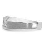 14k White Gold Mens Polished and Satin 5-Stone Ring Mounting, Mounting Only - Sophia Jewelers
