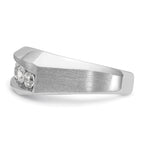 14k White Gold Mens Polished and Satin 5-Stone Ring Mounting, Mounting Only - Sophia Jewelers