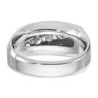 14k White Gold Mens Polished and Satin 5-Stone Ring Mounting, Mounting Only - Sophia Jewelers