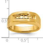 14k Mens Polished and Satin 5-Stone Ring Mounting, Mounting Only - Sophia Jewelers